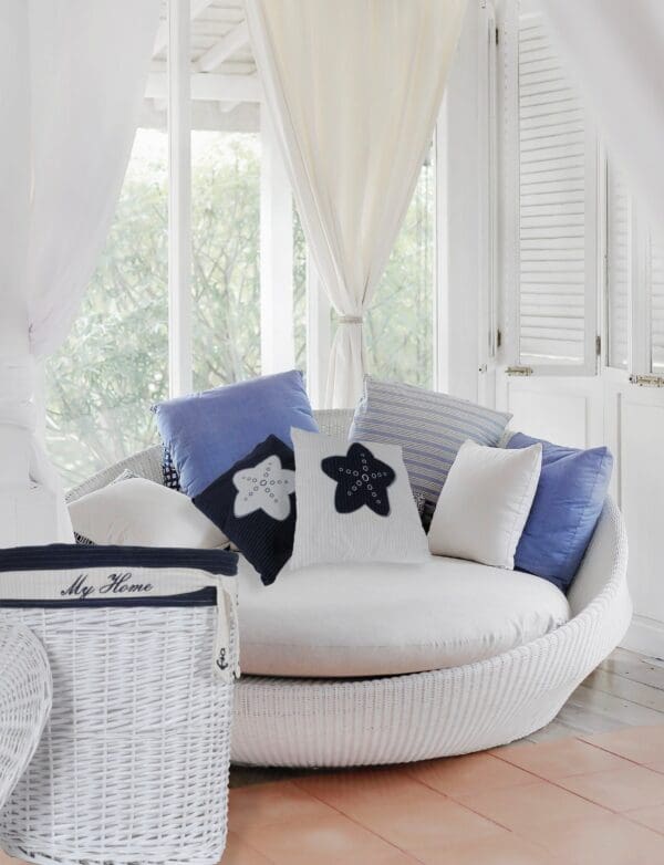 Nautical Blue Star/White Square Accent Pillow - Image 6