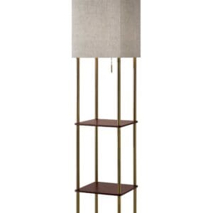 62" Column Floor Lamp With Gray Square Shade