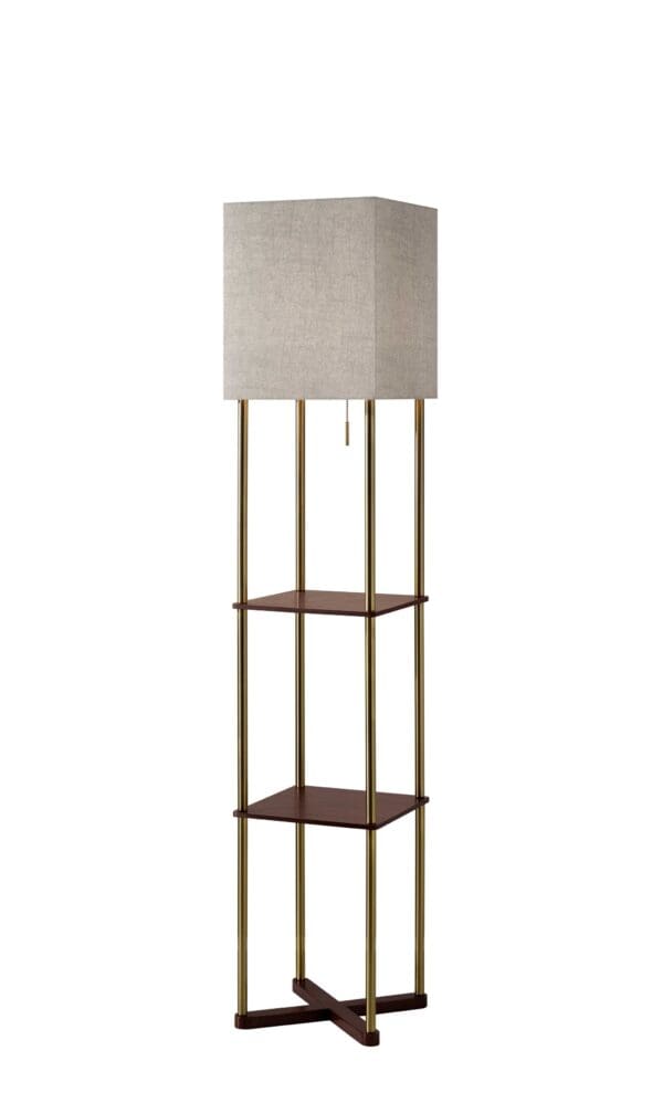 62" Column Floor Lamp With Gray Square Shade - Image 2