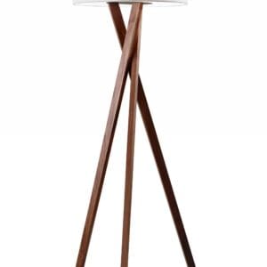 63" Solid Wood Tripod Floor Lamp With White Drum Shade
