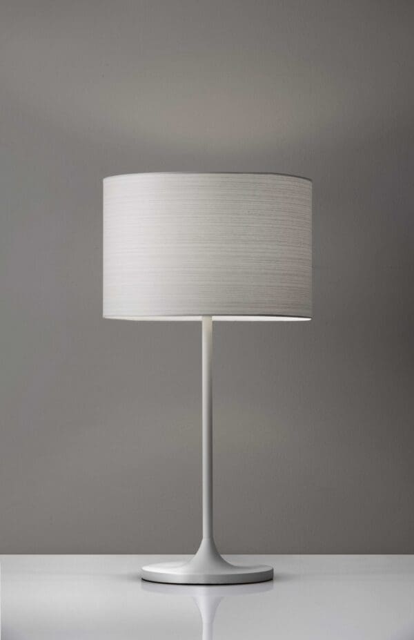 White On White Metal Table Lamp - Image 2