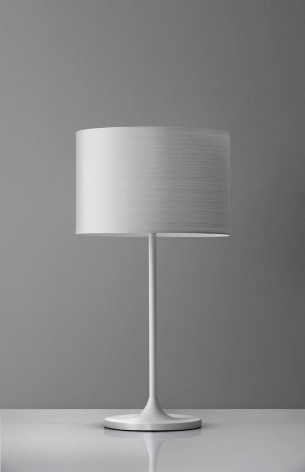 White On White Metal Table Lamp - Image 3