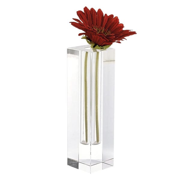 9 Hand Crafted Crystal Square Optical Bud Vase - Image 2