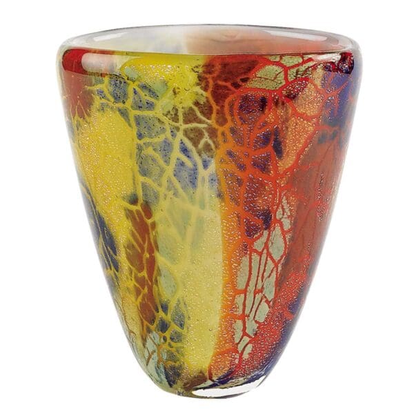 8 Multicolor Art Glass Oval Vase - Image 2