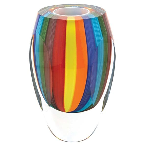 6 Multicolor Art Glass Vase - Image 2