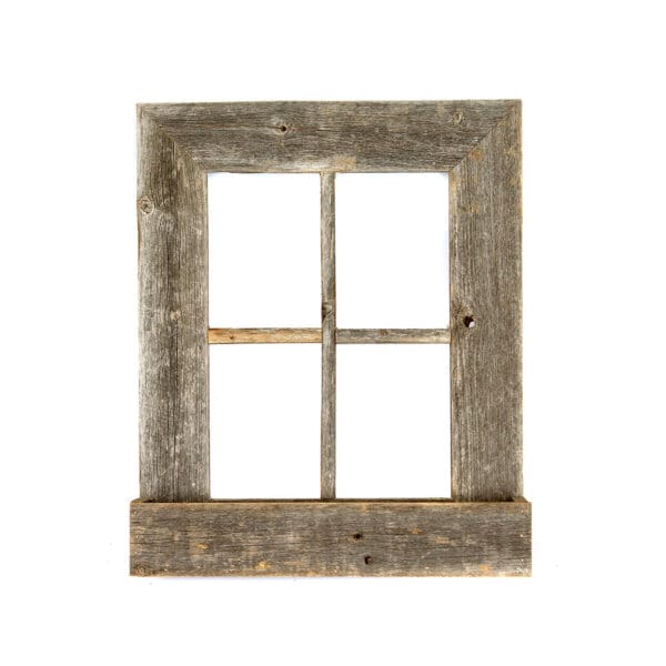 22X18 Rustic Weatered Grey Window Frame With Planter - Image 3