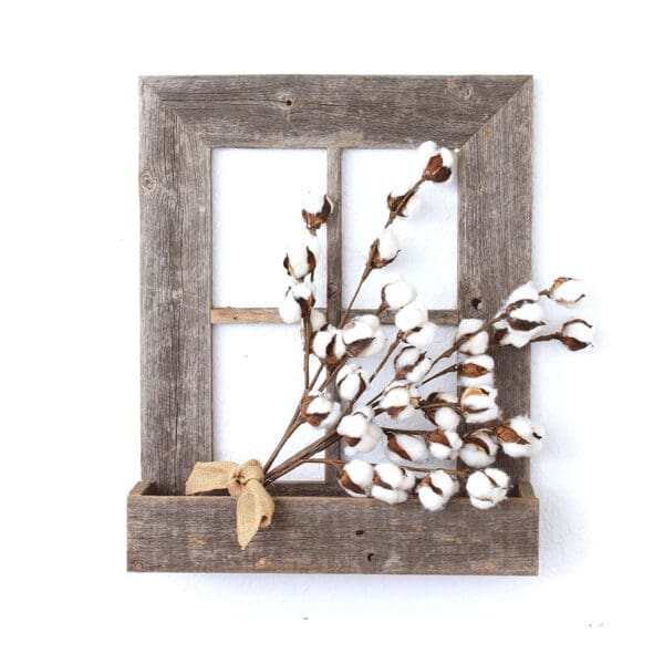 22X18 Rustic Weatered Grey Window Frame With Planter - Image 4