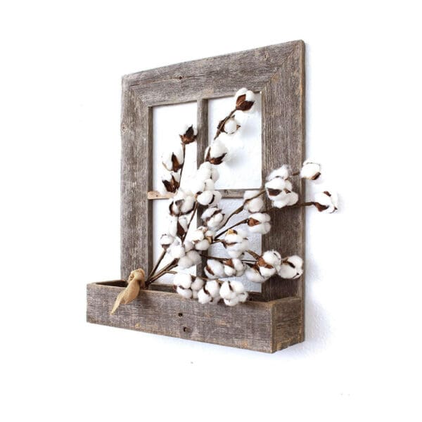 22X18 Rustic Weatered Grey Window Frame With Planter - Image 6