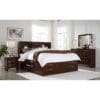 Sleek Dark Cherry Wood Wall Hanging Mirror - Image 4