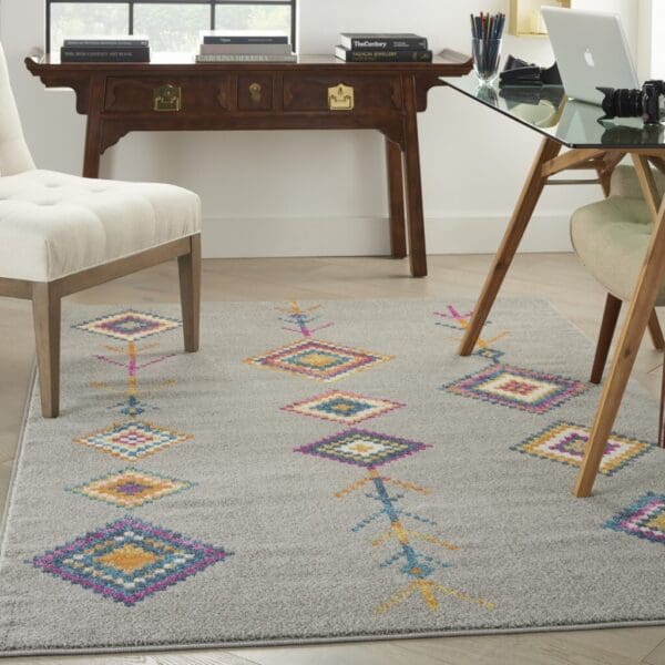 5' X 7' Gray Geometric Berber Area Rug - Image 5