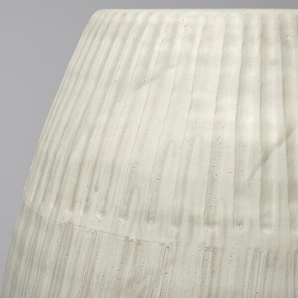 Petite White Embossed Stripes Ceramic Vase - Image 7