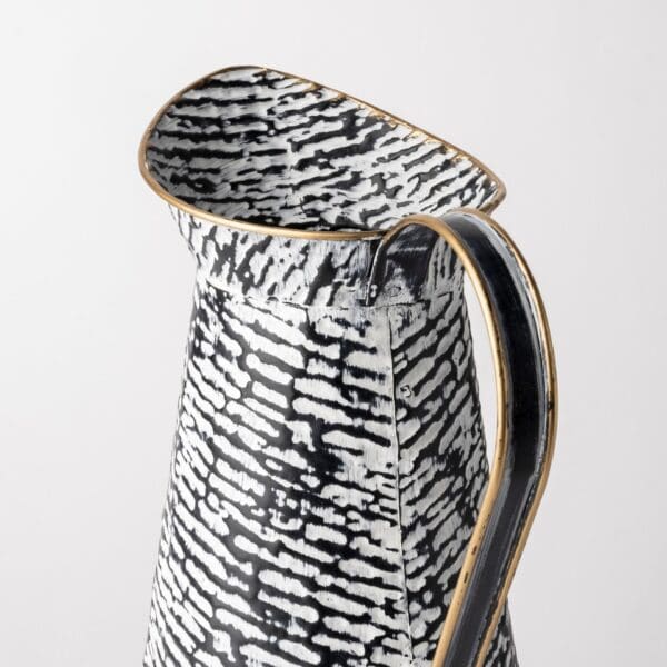 Petite Black And White Textured Jug Vase - Image 5