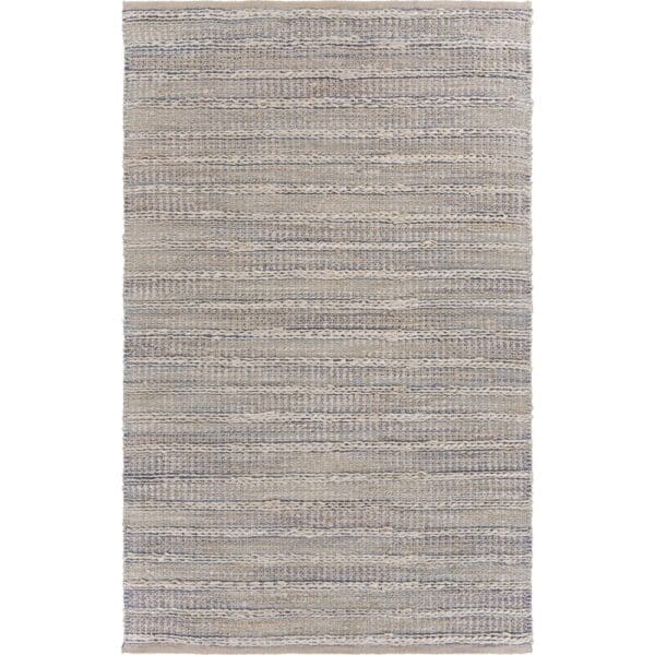 8' x 10' Blue and Cream Braided Jute Area Rug