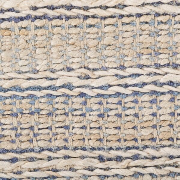 8' x 10' Blue and Cream Braided Jute Area Rug - Image 3