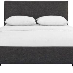 Grey Upholstered King Platform Bed