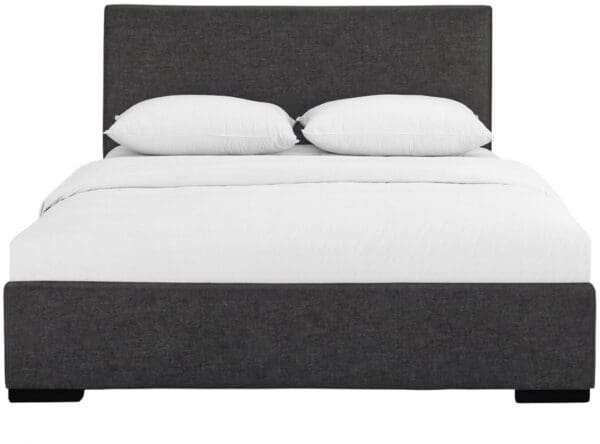 Grey Upholstered King Platform Bed - Image 2