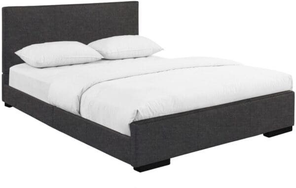 Grey Upholstered King Platform Bed - Image 3