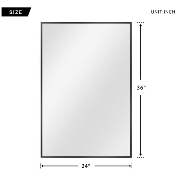 Black Rectangular Wall Mirror - Image 5