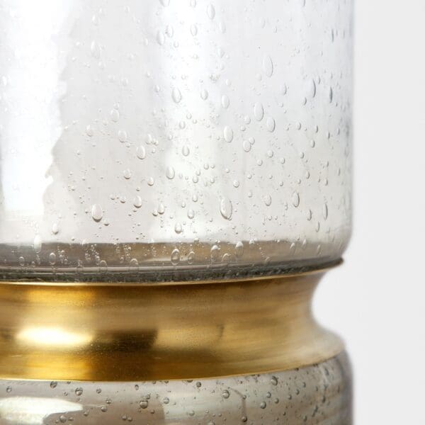 13" Smoked Bubble Glass Gold Accent Vase - Image 4