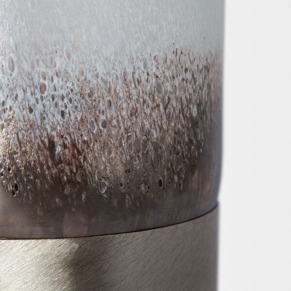 12" Brushed Silver Glass Vase - Image 4