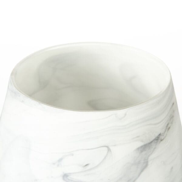 8" Gray and Cream Marble Design Glass Vase - Image 5