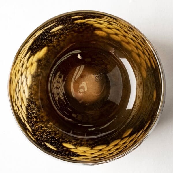 6" Black and Gold Artisan Bubble Glass Vase - Image 5