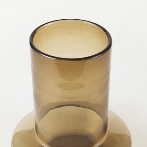 10" Vintage Look Ombre Brown Glass Vase - Image 5