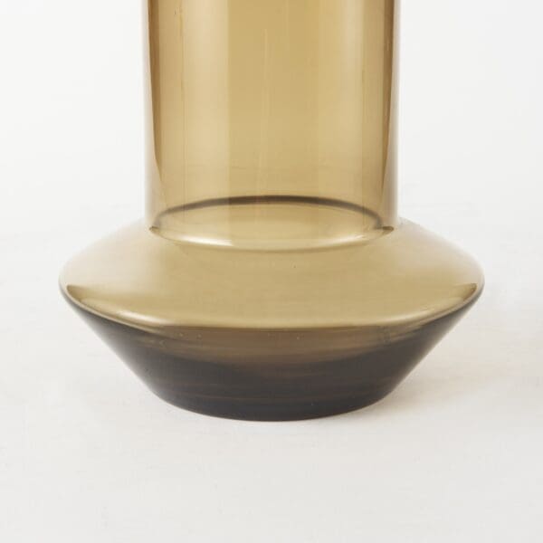 10" Vintage Look Ombre Brown Glass Vase - Image 7