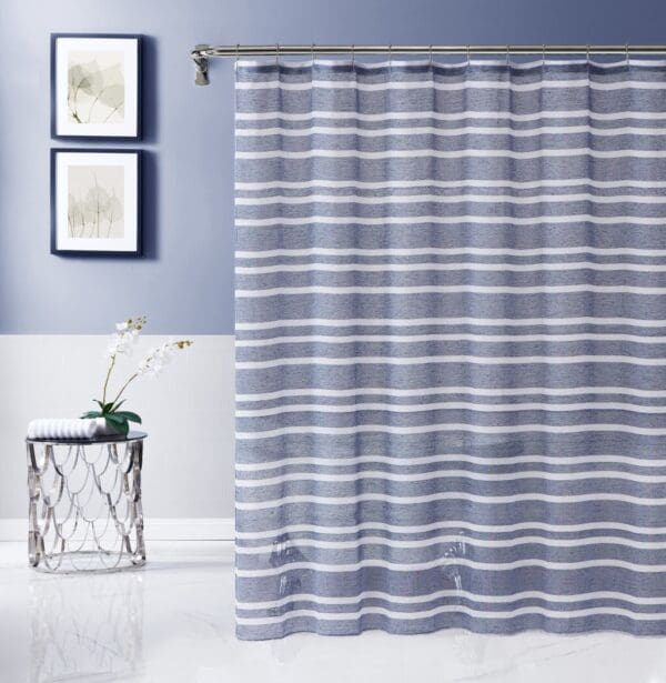 Striped Shower Curtain - Navy & White