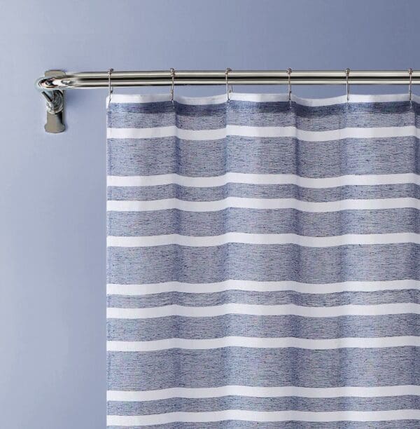 Striped Shower Curtain - Navy & White - Image 3