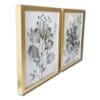 Two Piece Grey Leaves Framed Wall Art - Image 3