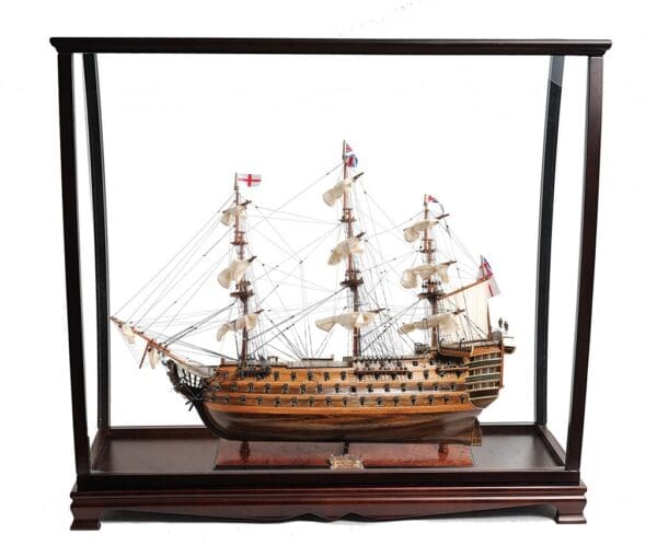 39" Wood Brown HMS Victory Large Table Top Display Hand Painted Decorative Boat - Image 2