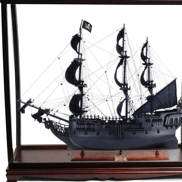 39" Black Black Pearl Pirate Table Top Display Boat Hand Painted Decorative Boat - Image 5