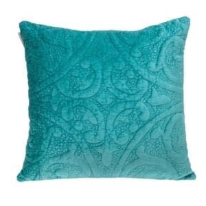 Quilted Velvet Square Pillow - 20" x 20", Aqua