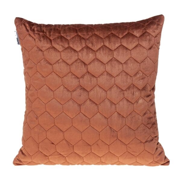 Tufted Velvet Quilted Pillow - 20" x 20", Burnt Orange