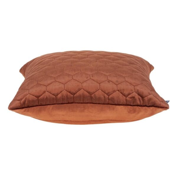 Tufted Velvet Quilted Pillow - 20" x 20", Burnt Orange - Image 4