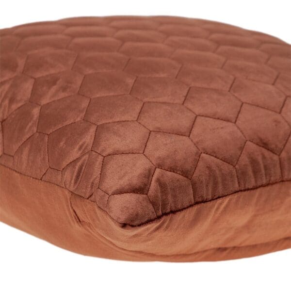 Tufted Velvet Quilted Pillow - 20" x 20", Burnt Orange - Image 5