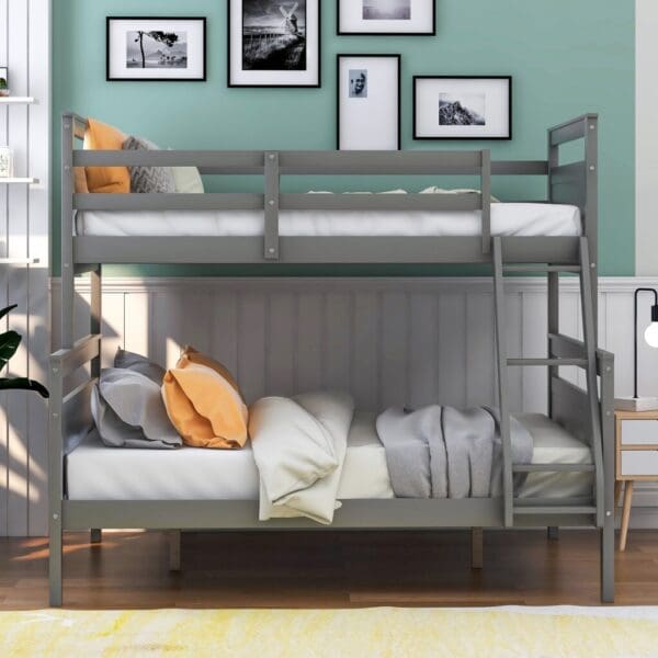 Gray Twin Over Full Size Bunk Bed - Image 4