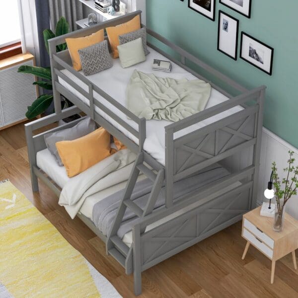 Gray Twin Over Full Size Bunk Bed - Image 5