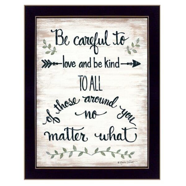 Be Careful 2 Black Framed Print Wall Art