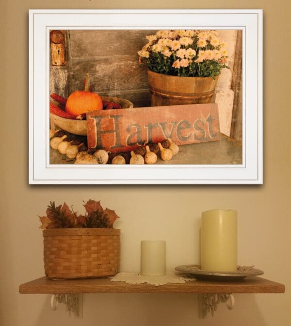 Autumn's Pumpkin Harvest White Framed Print Wall Art - Image 3