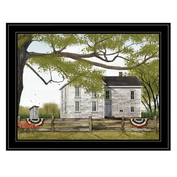 Vintage White Farmhouse Black Framed Print Wall Art - Image 2