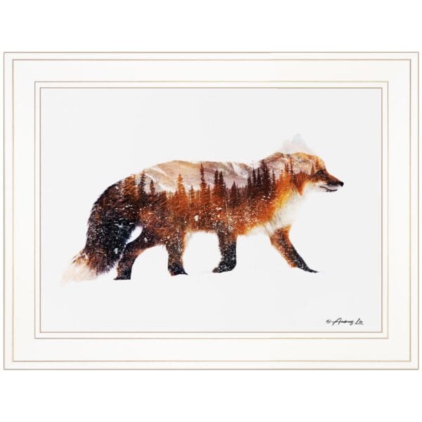 Arctic Red Fox 1 White Framed Print Wall Art - Image 2