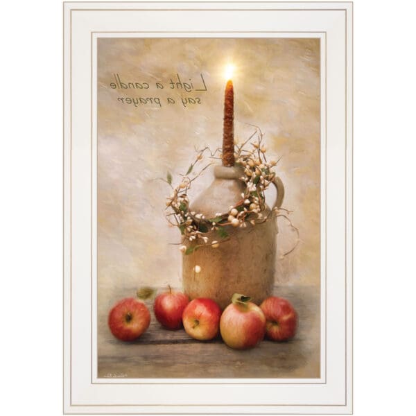 Say A Prayer 1 White Framed Print Wall Art