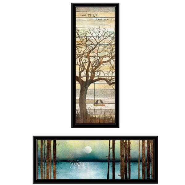 Set Of Two I Met You Or Living Your Dreams 1 Black Framed Print Wall Art - Image 2