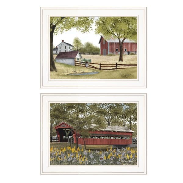 Set Of Two The Spring House 1 White Framed Print Wall Art - Image 2