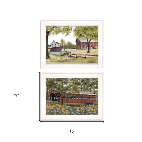 Set Of Two The Spring House 1 White Framed Print Wall Art - Image 5