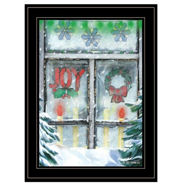 Christmas Joy 2 Black Framed Print Wall Art