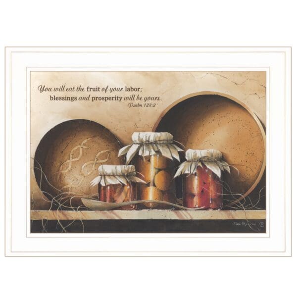 Blessings And Prosperity 2 White Framed Print Wall Art