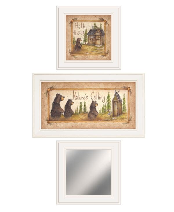 Set Of Three Nature Bath 4 White Framed Print Wall Art - Image 2